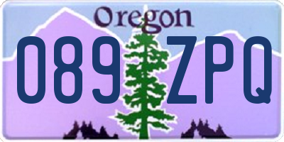 OR license plate 089ZPQ