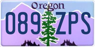 OR license plate 089ZPS
