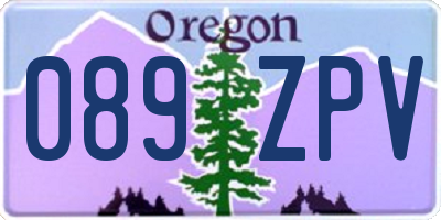 OR license plate 089ZPV