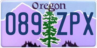 OR license plate 089ZPX