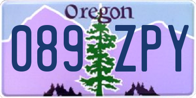 OR license plate 089ZPY