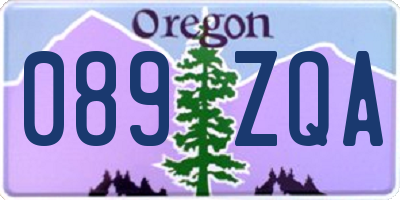OR license plate 089ZQA