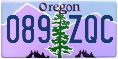 OR license plate 089ZQC