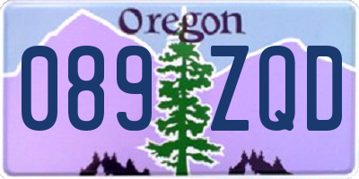 OR license plate 089ZQD