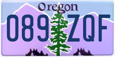 OR license plate 089ZQF