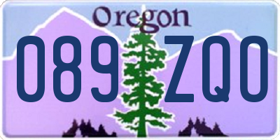 OR license plate 089ZQO