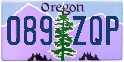 OR license plate 089ZQP
