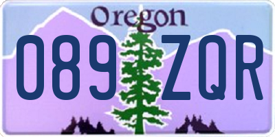 OR license plate 089ZQR