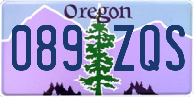 OR license plate 089ZQS