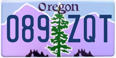 OR license plate 089ZQT