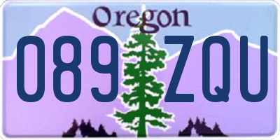 OR license plate 089ZQU