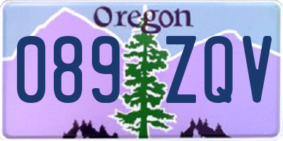 OR license plate 089ZQV