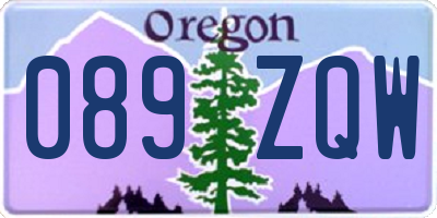 OR license plate 089ZQW