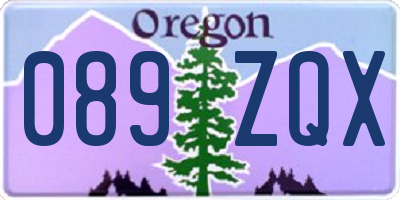 OR license plate 089ZQX