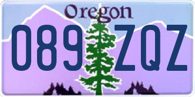 OR license plate 089ZQZ