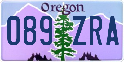 OR license plate 089ZRA