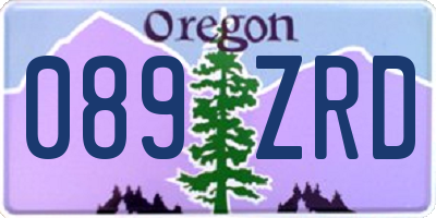 OR license plate 089ZRD