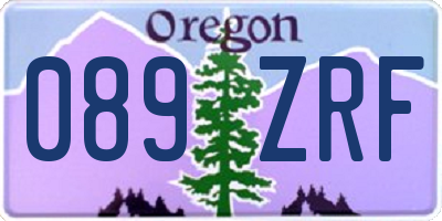 OR license plate 089ZRF