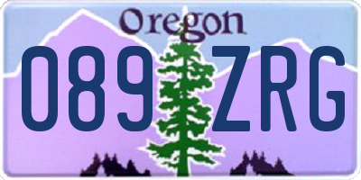 OR license plate 089ZRG