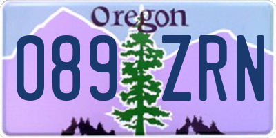 OR license plate 089ZRN