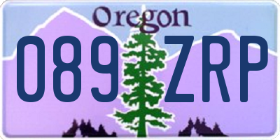 OR license plate 089ZRP