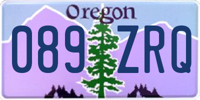 OR license plate 089ZRQ
