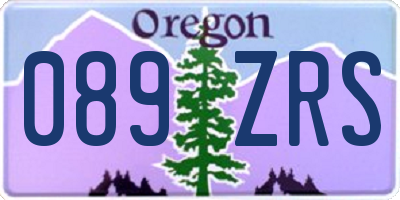 OR license plate 089ZRS