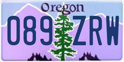 OR license plate 089ZRW