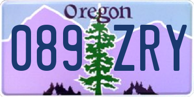 OR license plate 089ZRY