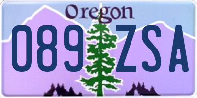 OR license plate 089ZSA