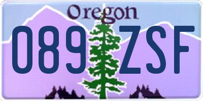 OR license plate 089ZSF