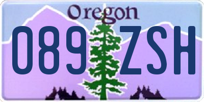 OR license plate 089ZSH