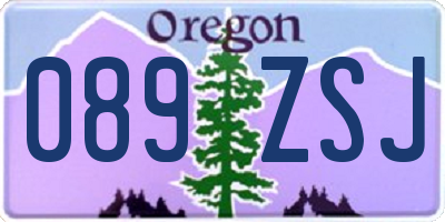 OR license plate 089ZSJ