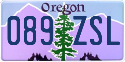 OR license plate 089ZSL