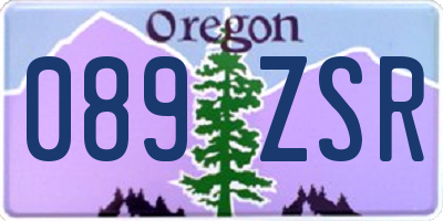OR license plate 089ZSR