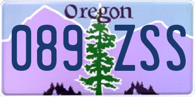 OR license plate 089ZSS