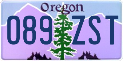OR license plate 089ZST