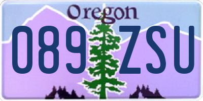 OR license plate 089ZSU