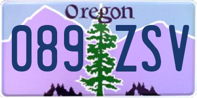 OR license plate 089ZSV
