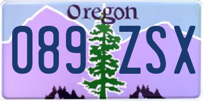 OR license plate 089ZSX