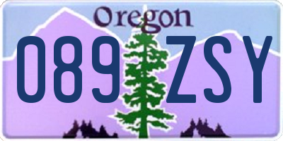 OR license plate 089ZSY