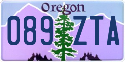 OR license plate 089ZTA