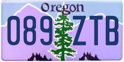 OR license plate 089ZTB