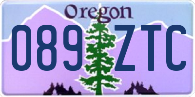 OR license plate 089ZTC