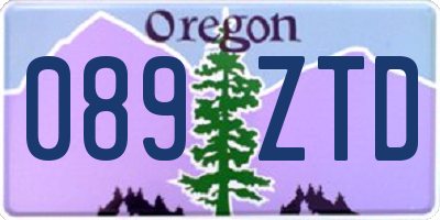 OR license plate 089ZTD