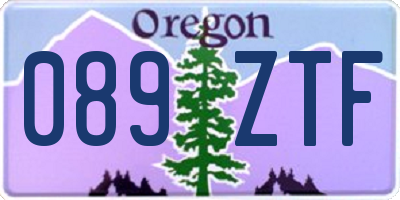 OR license plate 089ZTF