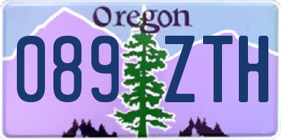 OR license plate 089ZTH