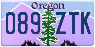 OR license plate 089ZTK