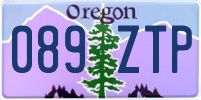 OR license plate 089ZTP