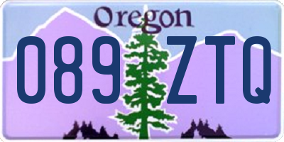 OR license plate 089ZTQ